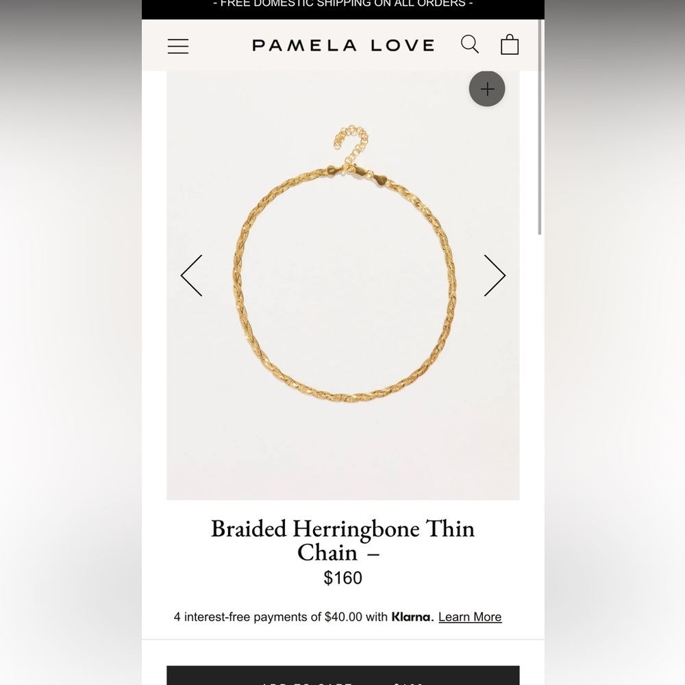 Pamela love braided herringbone thin chain